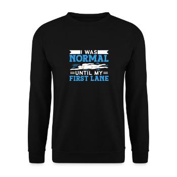 Schimmer Schwimmen J’étais normal jusqu’à mon premier - Sweat-shirt Unisexe - noir - Devant - Alina (178cm) & Michal (187cm)