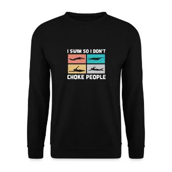 Schimmer Schwimmen Je nage pour ne pas étouffer les gens - Sweat-shirt Unisexe - noir - Devant - Alina (178cm) & Michal (187cm)