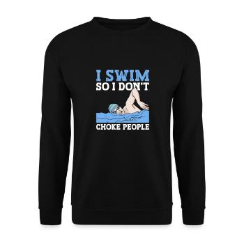 Schimmer Schwimmen Je nage pour ne pas étouffer les gens - Sweat-shirt Unisexe - noir - Devant - Alina (178cm) & Michal (187cm)