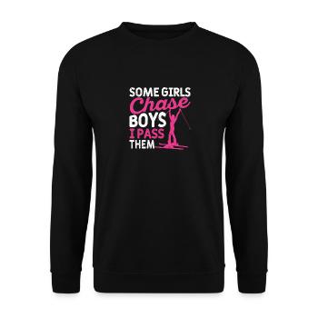 Certaines filles chassent les garçons Je skie - Sweat-shirt Unisexe - noir - Devant - Alina (178cm) & Michal (187cm)