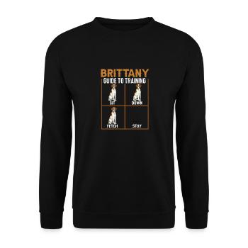 French Brittany Spaniel Epagneul Breton Gift - Unisex Sweatshirt - black - Front - Alina (178cm) & Michal (187cm)