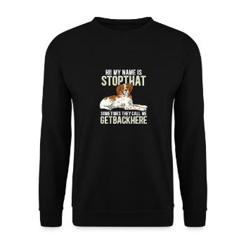 Épagneul Breton Épagneul Cadeau - Sweat-shirt Unisexe - noir - Devant - Alina (178cm) & Michal (187cm)