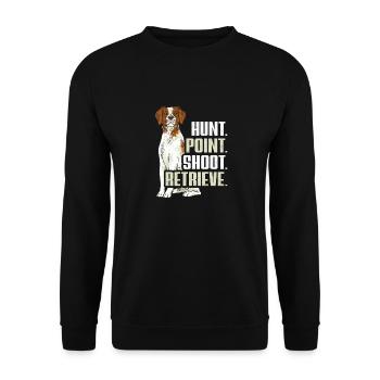 French Brittany Spaniel Epagneul Breton Gift - Unisex Sweatshirt - black - Front - Alina (178cm) & Michal (187cm)
