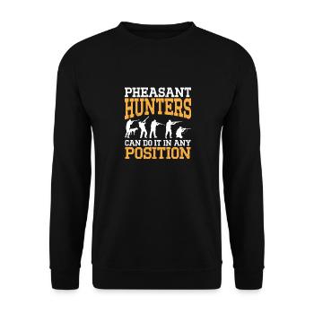 Pheasant hunting Pheasant Bird hunting Bird hunters - Unisex Sweatshirt - black - Front - Alina (178cm) & Michal (187cm)