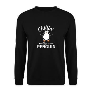 King Penguin Emperor Penguin Penguin Gift - Unisex Sweatshirt - black - Front - Alina (178cm) & Michal (187cm)