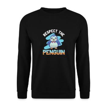 King Penguin Emperor Penguin Penguin Gift - Unisex Sweatshirt - black - Front - Alina (178cm) & Michal (187cm)