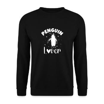 King Penguin Emperor Penguin Penguin Gift - Unisex Sweatshirt - black - Front - Alina (178cm) & Michal (187cm)