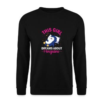 King Penguin Emperor Penguin Penguin Gift - Sweat-shirt Unisexe - noir - Devant - Alina (178cm) & Michal (187cm)