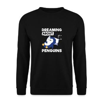 King Penguin Emperor Penguin Penguin Gift - Unisex Sweatshirt - black - Front - Alina (178cm) & Michal (187cm)