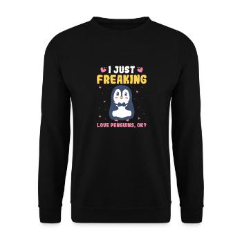 King Penguin Emperor Penguin Penguin Gift - Unisex Sweatshirt - black - Front - Alina (178cm) & Michal (187cm)