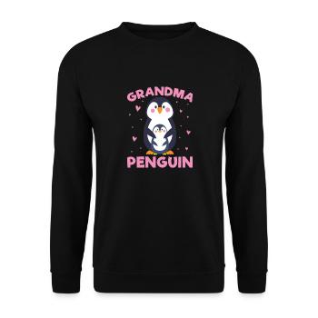 King Penguin Emperor Penguin Penguin Gift - Unisex Sweatshirt - black - Front - Alina (178cm) & Michal (187cm)