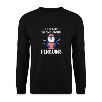 King Penguin Emperor Penguin Penguin Gift - Unisex Sweatshirt - black - Front - Alina (178cm) & Michal (187cm)