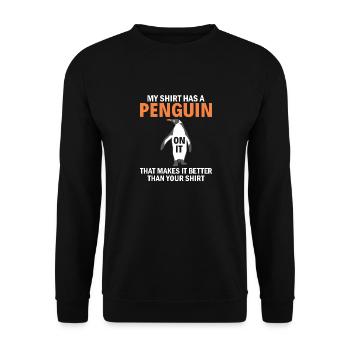King Penguin Emperor Penguin Penguin Gift - Unisex Sweatshirt - black - Front - Alina (178cm) & Michal (187cm)