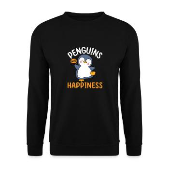King Penguin Emperor Penguin Penguin Gift - Unisex Sweatshirt - black - Front - Alina (178cm) & Michal (187cm)