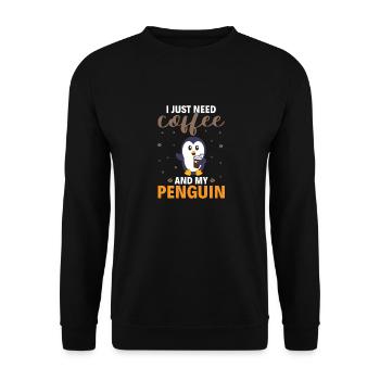 King Penguin Emperor Penguin Penguin Gift - Unisex Sweatshirt - black - Front - Alina (178cm) & Michal (187cm)