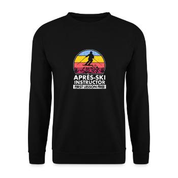 Moniteur après-ski La première leçon est gratuite - Sweat-shirt Unisexe - noir - Devant - Alina (178cm) & Michal (187cm)