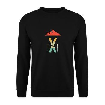 Fun ski mountain lover skiing winter sports - Unisex Sweatshirt - black - Front - Alina (178cm) & Michal (187cm)
