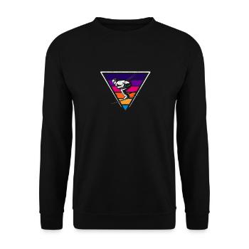 Skifahren Retro Vintage 80er 90er Ski Lustig - Unisex Pullover - Schwarz - Vorne - Alina (178cm) & Michal (187cm)
