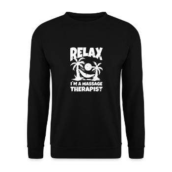 Relax Im A Massage TherapistPhysiotherapeut Arzt - Unisex Pullover - Schwarz - Vorne - Alina (178cm) & Michal (187cm)