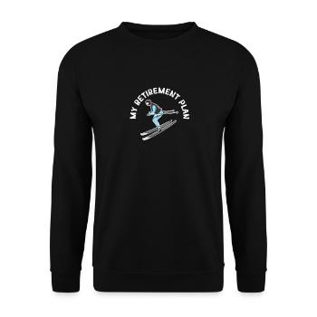 Mein Ruhestandsplan Skifahren Lustig Wintersport - Unisex Pullover - Schwarz - Vorne - Alina (178cm) & Michal (187cm)