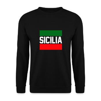 Sizilien flagge Sizilien Palermo Italien - Unisex Pullover - Schwarz - Vorne - Alina (178cm) & Michal (187cm)