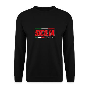 Sizilien flagge Sizilien Palermo Italien - Unisex Pullover - Schwarz - Vorne - Alina (178cm) & Michal (187cm)