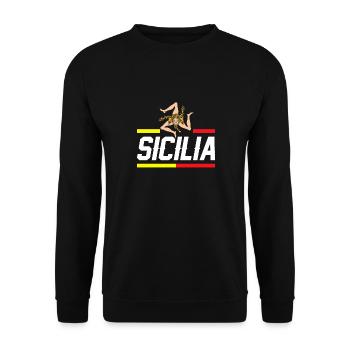 Sizilien flagge Sizilien Palermo Italien - Unisex Pullover - Schwarz - Vorne - Alina (178cm) & Michal (187cm)
