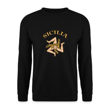 Sicily flag Sicily Palermo Italy - Unisex Sweatshirt - black - Front - Alina (178cm) & Michal (187cm)