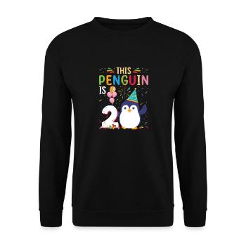 King Penguin Emperor Penguin Penguin Gift - Unisex Sweatshirt - black - Front - Alina (178cm) & Michal (187cm)