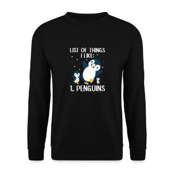 King Penguin Emperor Penguin Penguin Gift - Unisex Sweatshirt - black - Front - Alina (178cm) & Michal (187cm)