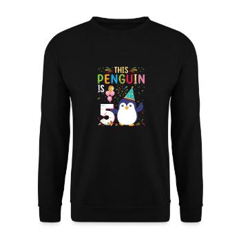 King Penguin Emperor Penguin Penguin Gift - Unisex Sweatshirt - black - Front - Alina (178cm) & Michal (187cm)