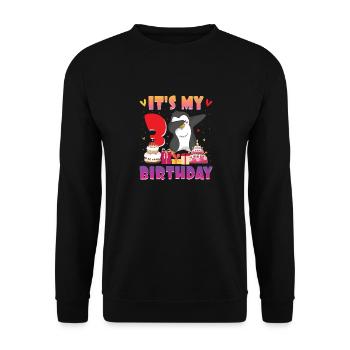 King Penguin Emperor Penguin Penguin Gift - Unisex Sweatshirt - black - Front - Alina (178cm) & Michal (187cm)