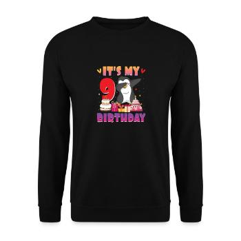 King Penguin Emperor Penguin Penguin Gift - Sweat-shirt Unisexe - noir - Devant - Alina (178cm) & Michal (187cm)