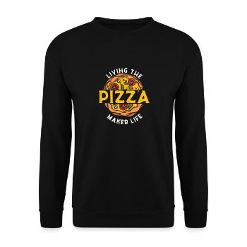 Pizza Baker Pizza Lovers Pizza Gift - Unisex Sweatshirt - black - Front - Alina (178cm) & Michal (187cm)