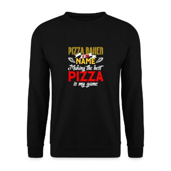 Pizza Baker Pizza Lovers Pizza Gift - Unisex Sweatshirt - black - Front - Alina (178cm) & Michal (187cm)