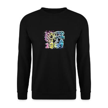 Limited Edition 1964 Graffiti - Unisex Sweatshirt - black - Front - Alina (178cm) & Michal (187cm)