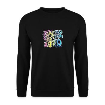 Limited Edition 1970 Graffiti - Unisex Sweatshirt - black - Front - Alina (178cm) & Michal (187cm)