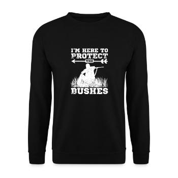 Funny Hunting protect the bushes - Unisex Sweatshirt - black - Front - Alina (178cm) & Michal (187cm)