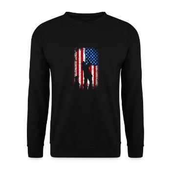 États-Unis Drapeau américain 4 juillet Chasse - Sweat-shirt Unisexe - noir - Devant - Alina (178cm) & Michal (187cm)