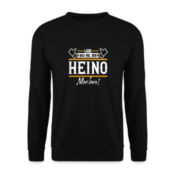Heino Geschenkidee Geschenk Geburtstag - Unisex Pullover - Schwarz - Vorne - Alina (178cm) & Michal (187cm)