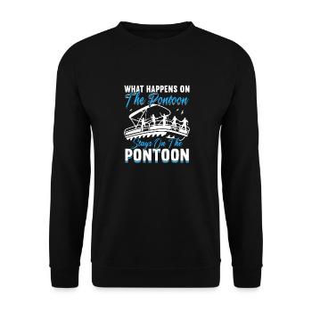 Pontonboot Kapitän Bootfahren See Pontoon - Unisex Pullover - Schwarz - Vorne - Alina (178cm) & Michal (187cm)