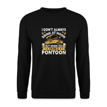 Pontonboot Kapitän Bootfahren See Pontoon - Unisex Pullover - Schwarz - Vorne - Alina (178cm) & Michal (187cm)