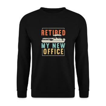 Pontoon Boat Captain Boating Lake Pontoon - Unisex Sweatshirt - black - Front - Alina (178cm) & Michal (187cm)