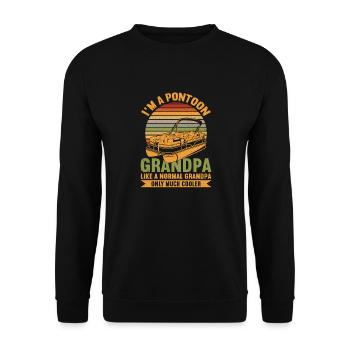 Pontonboot Kapitän Bootfahren See Pontoon - Unisex Pullover - Schwarz - Vorne - Alina (178cm) & Michal (187cm)