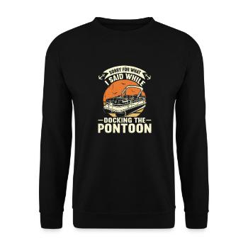 Pontonboot Kapitän Bootfahren See Pontoon - Unisex Pullover - Schwarz - Vorne - Alina (178cm) & Michal (187cm)
