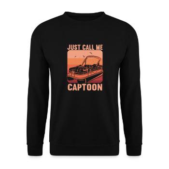 Pontonboot Kapitän Bootfahren See Pontoon - Unisex Pullover - Schwarz - Vorne - Alina (178cm) & Michal (187cm)