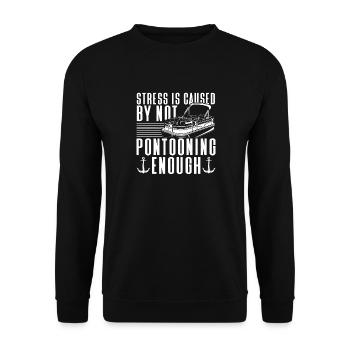 Pontonboot Kapitän Bootfahren See Pontoon - Unisex Pullover - Schwarz - Vorne - Alina (178cm) & Michal (187cm)