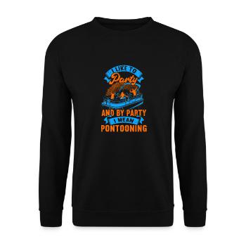 Pontonboot Kapitän Bootfahren See Pontoon - Unisex Pullover - Schwarz - Vorne - Alina (178cm) & Michal (187cm)