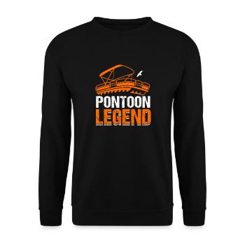 Pontoon Boat Captain Boating Lake Pontoon - Unisex Sweatshirt - black - Front - Alina (178cm) & Michal (187cm)