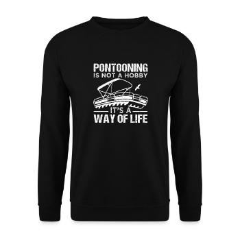Pontonboot Kapitän Bootfahren See Pontoon - Unisex Pullover - Schwarz - Vorne - Alina (178cm) & Michal (187cm)